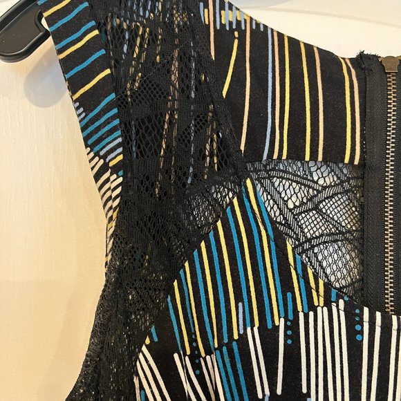 Silence + Noise multi-coloured & lace-back cocktail dress - Picture 3 of 3